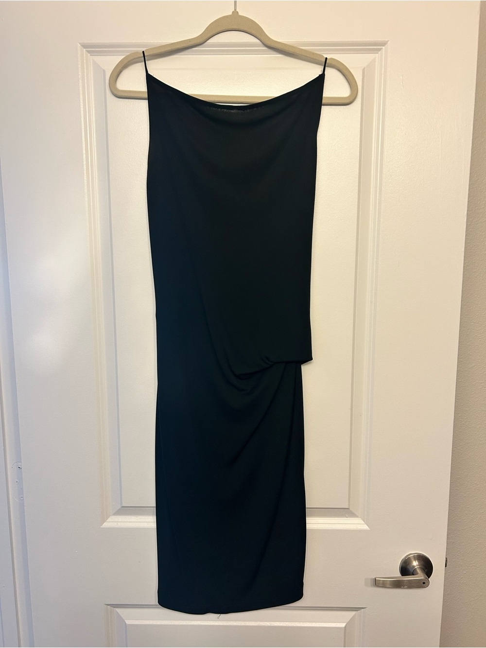 Classic Black Slip Midi Skirt